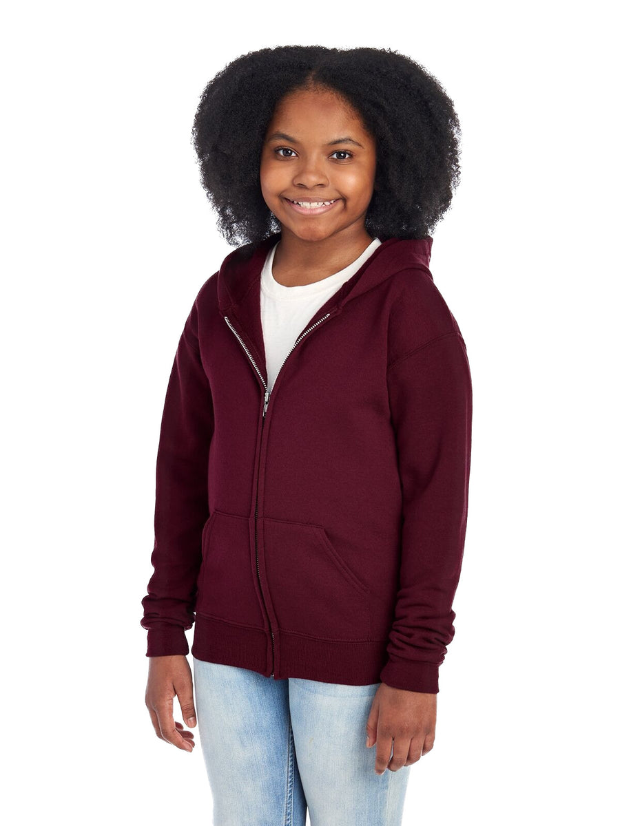 Youth NuBlend® Fleece Full-Zip Hoodie - Maroon
