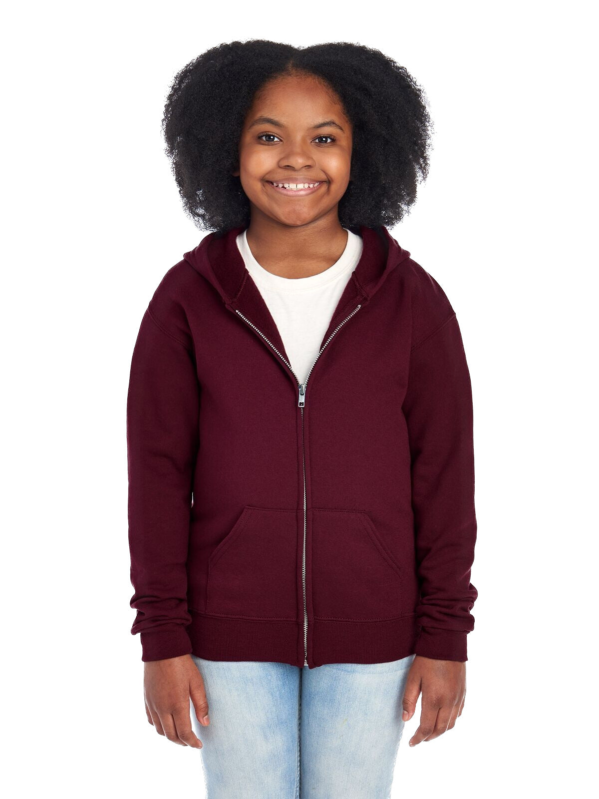 Youth NuBlend® Fleece Full-Zip Hoodie - Maroon