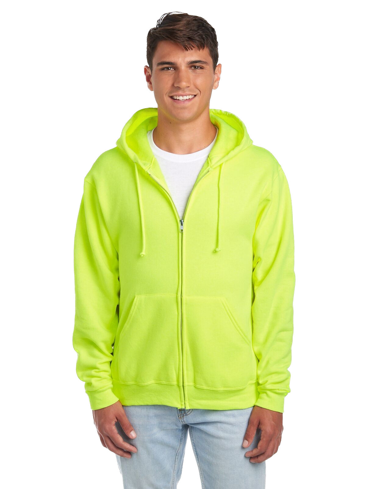 Unisex NuBlend�� Fleece Full-Zip Hoodie - High Viz Safety Green