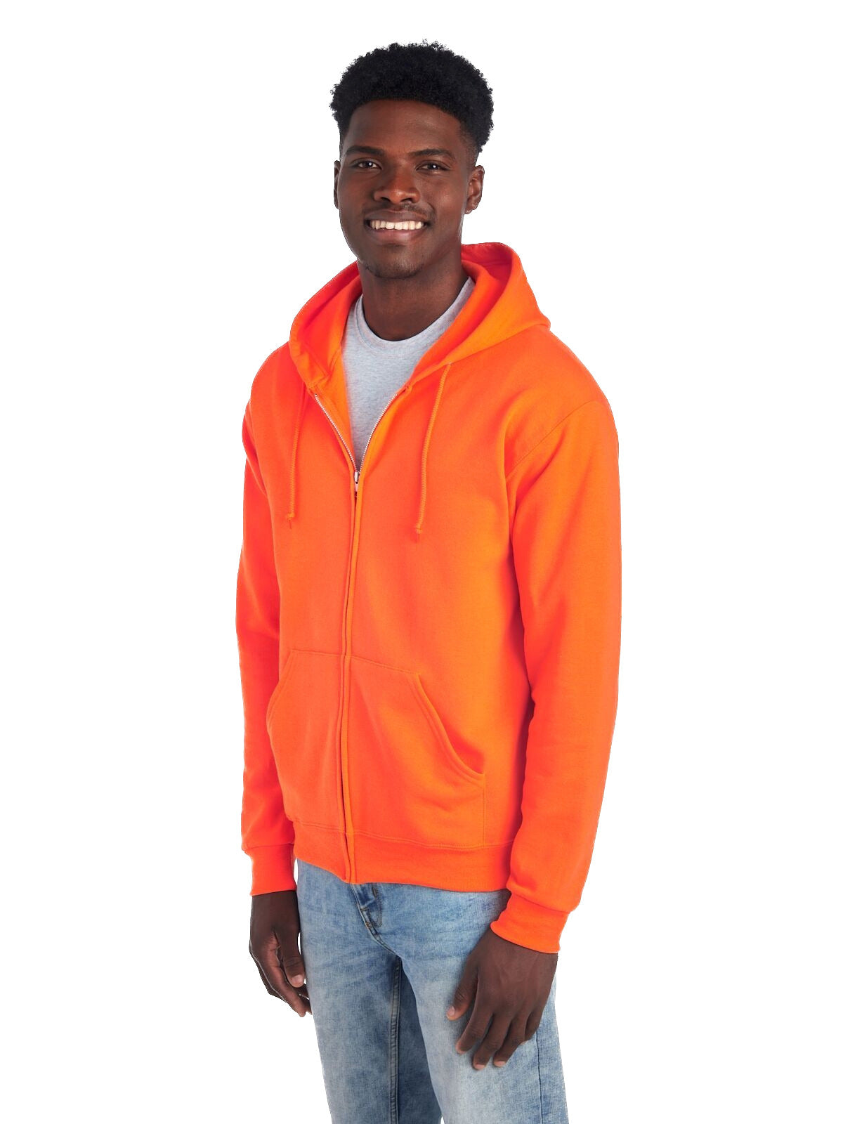 Unisex NuBlend�� Fleece Full-Zip Hoodie - High Viz Safety Orange
