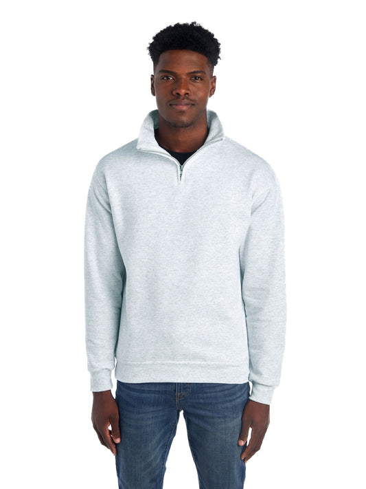 Unisex NuBlend® Quarter-Zip Cadet Collar Sweatshirt - Ash