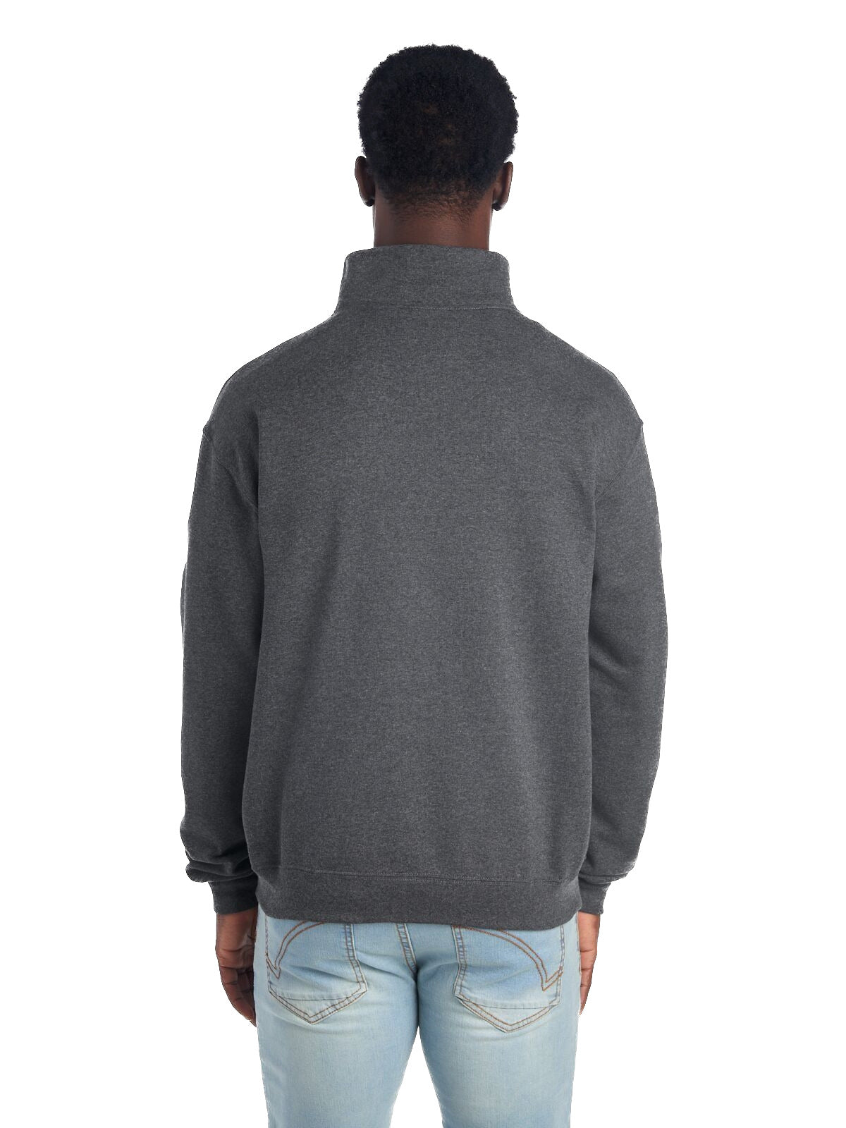 Unisex NuBlend® Quarter-Zip Cadet Collar Sweatshirt - Black Heather