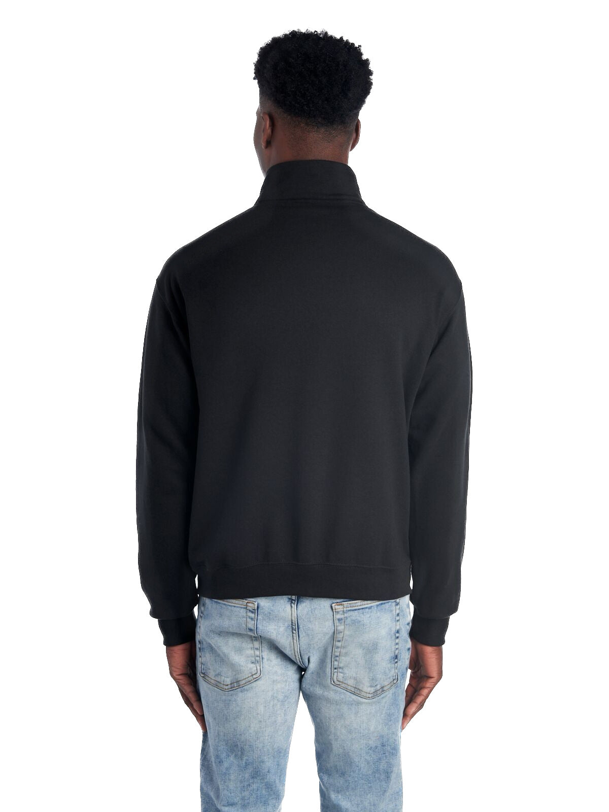 Unisex NuBlend® Quarter-Zip Cadet Collar Sweatshirt - Black