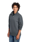 Unisex NuBlend® Quarter-Zip Cadet Collar Sweatshirt - Charcoal Gray