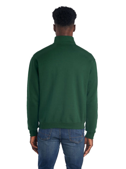 Unisex NuBlend® Quarter-Zip Cadet Collar Sweatshirt - Forest Green