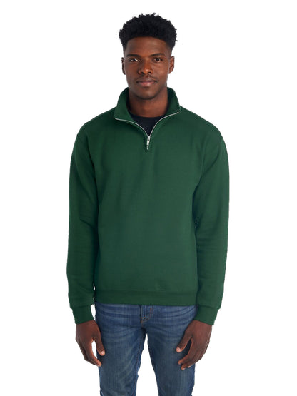 Unisex NuBlend® Quarter-Zip Cadet Collar Sweatshirt - Forest Green
