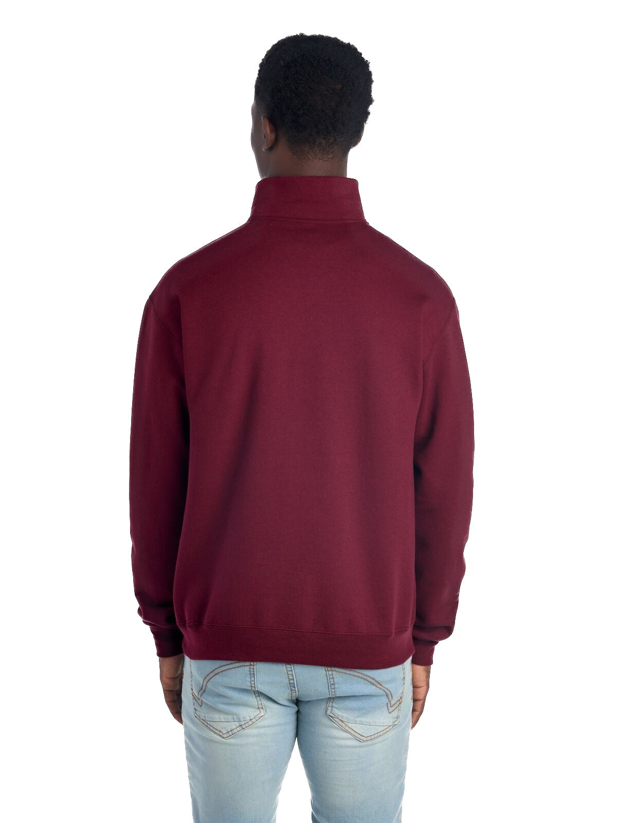 Unisex NuBlend® Quarter-Zip Cadet Collar Sweatshirt - Maroon