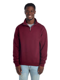 Unisex NuBlend® Quarter-Zip Cadet Collar Sweatshirt - Maroon