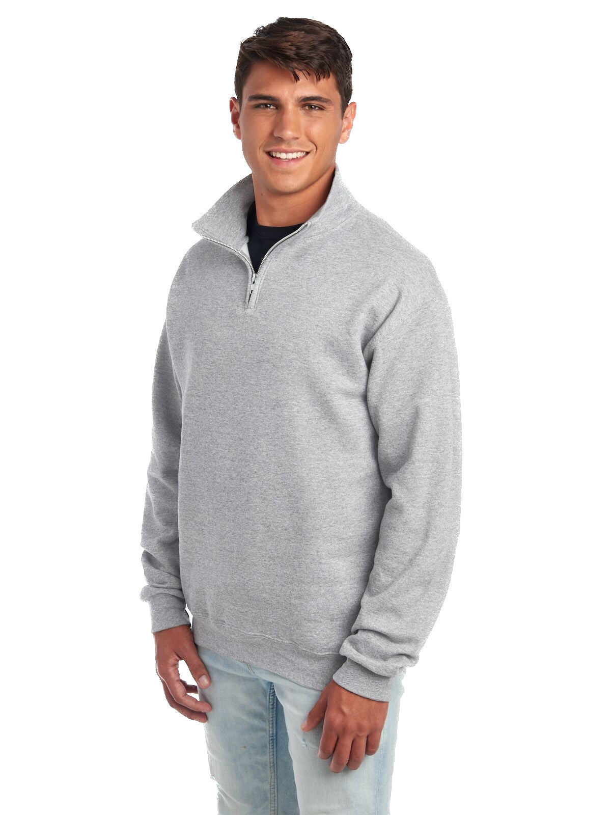 Unisex NuBlend® Quarter-Zip Cadet Collar Sweatshirt - Oxford