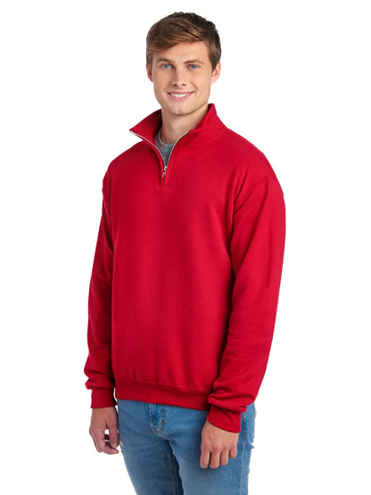 Unisex NuBlend® Quarter-Zip Cadet Collar Sweatshirt - True Red