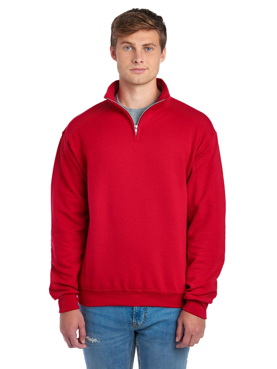 Unisex NuBlend® Quarter-Zip Cadet Collar Sweatshirt - True Red