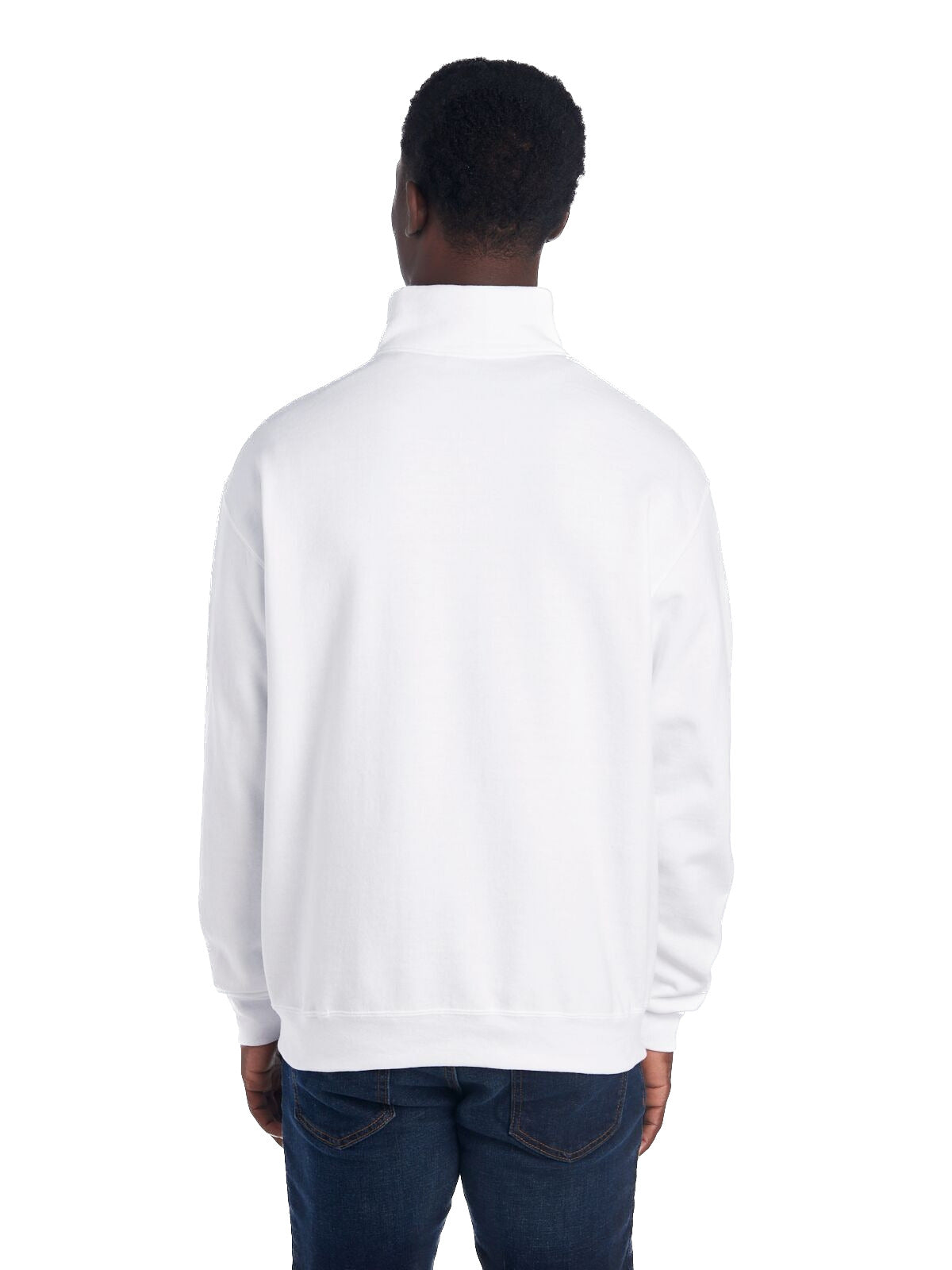 Unisex NuBlend® Quarter-Zip Cadet Collar Sweatshirt - White