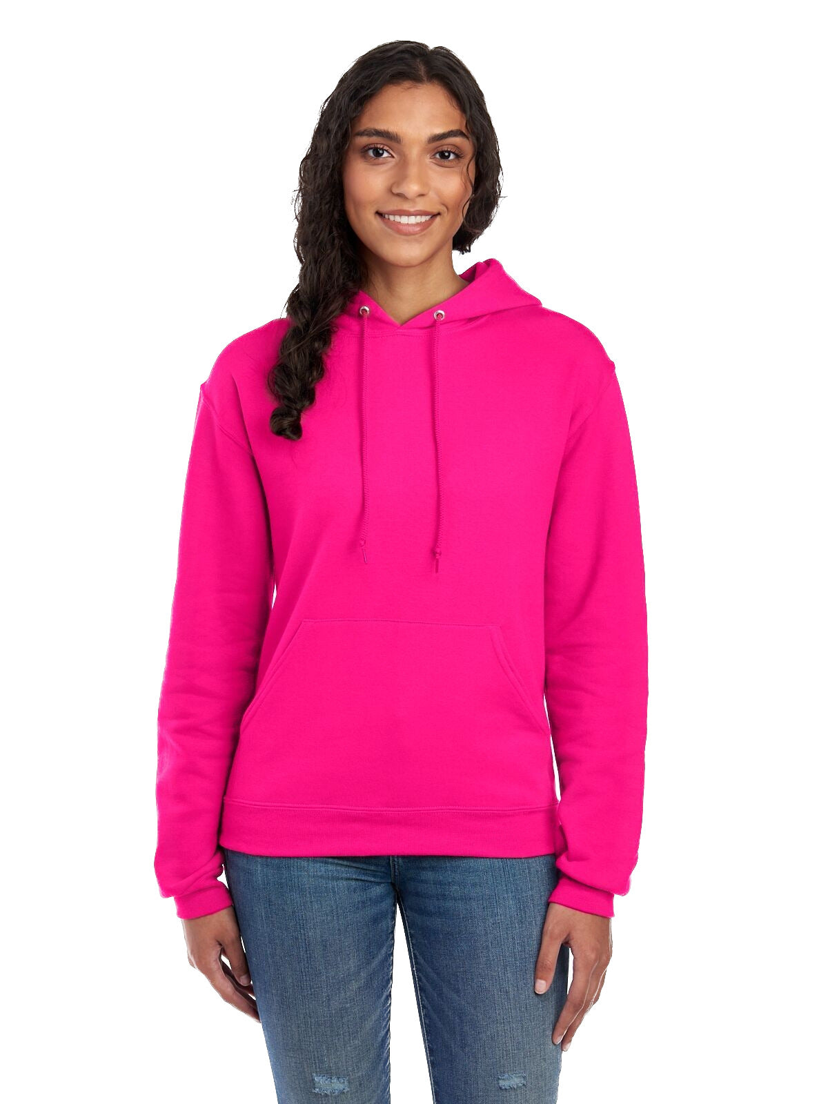 Unisex NuBlend® Fleece Pullover Hoodie - Cyber Pink