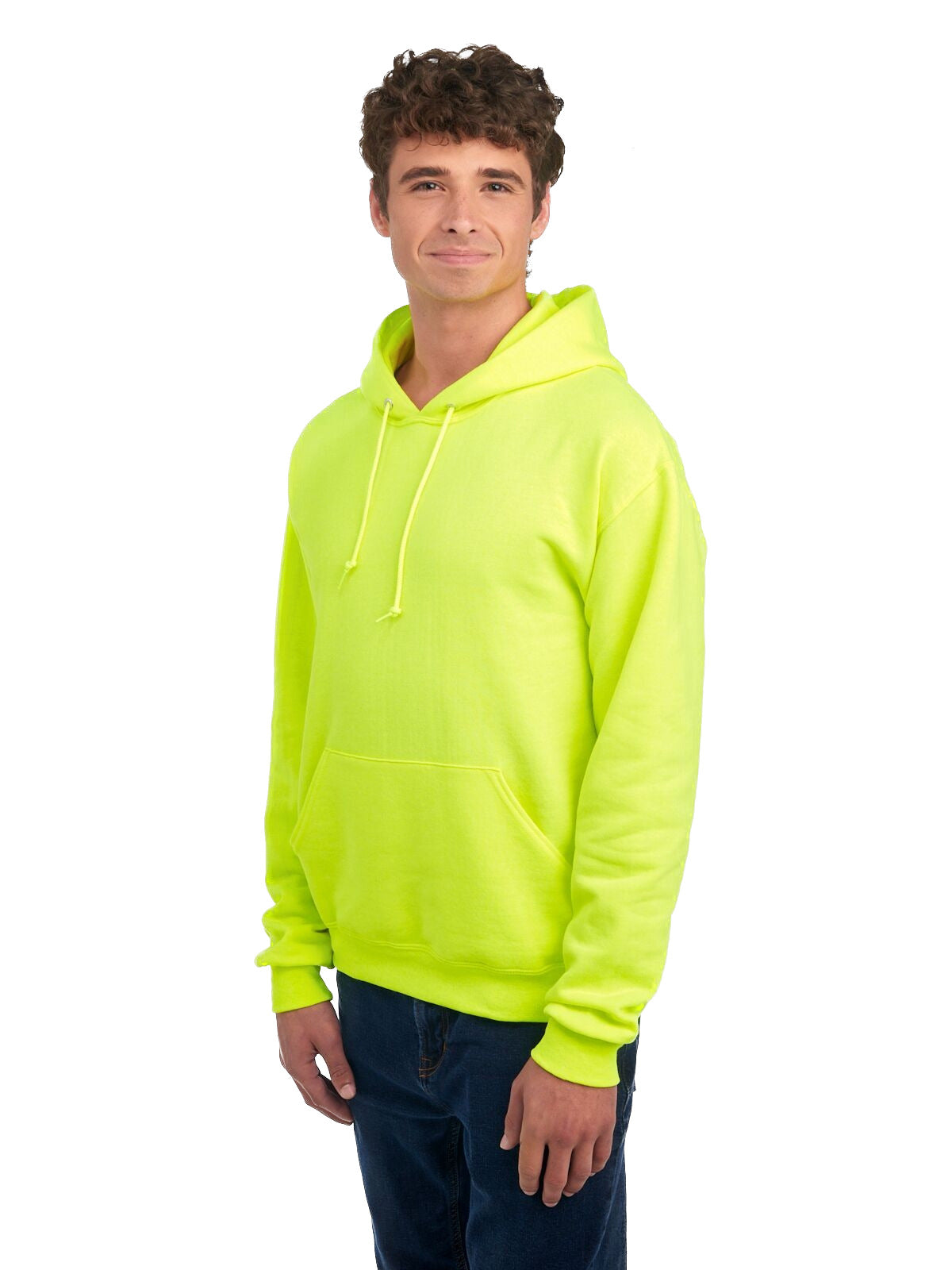Unisex NuBlend® Fleece Pullover Hoodie - High Viz Safety Green