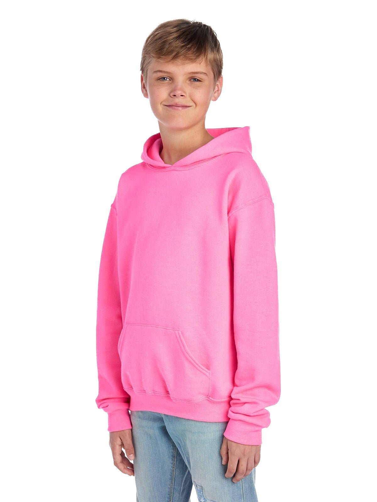Youth NuBlend�� Fleece Pullover Hoodie - Neon Pink
