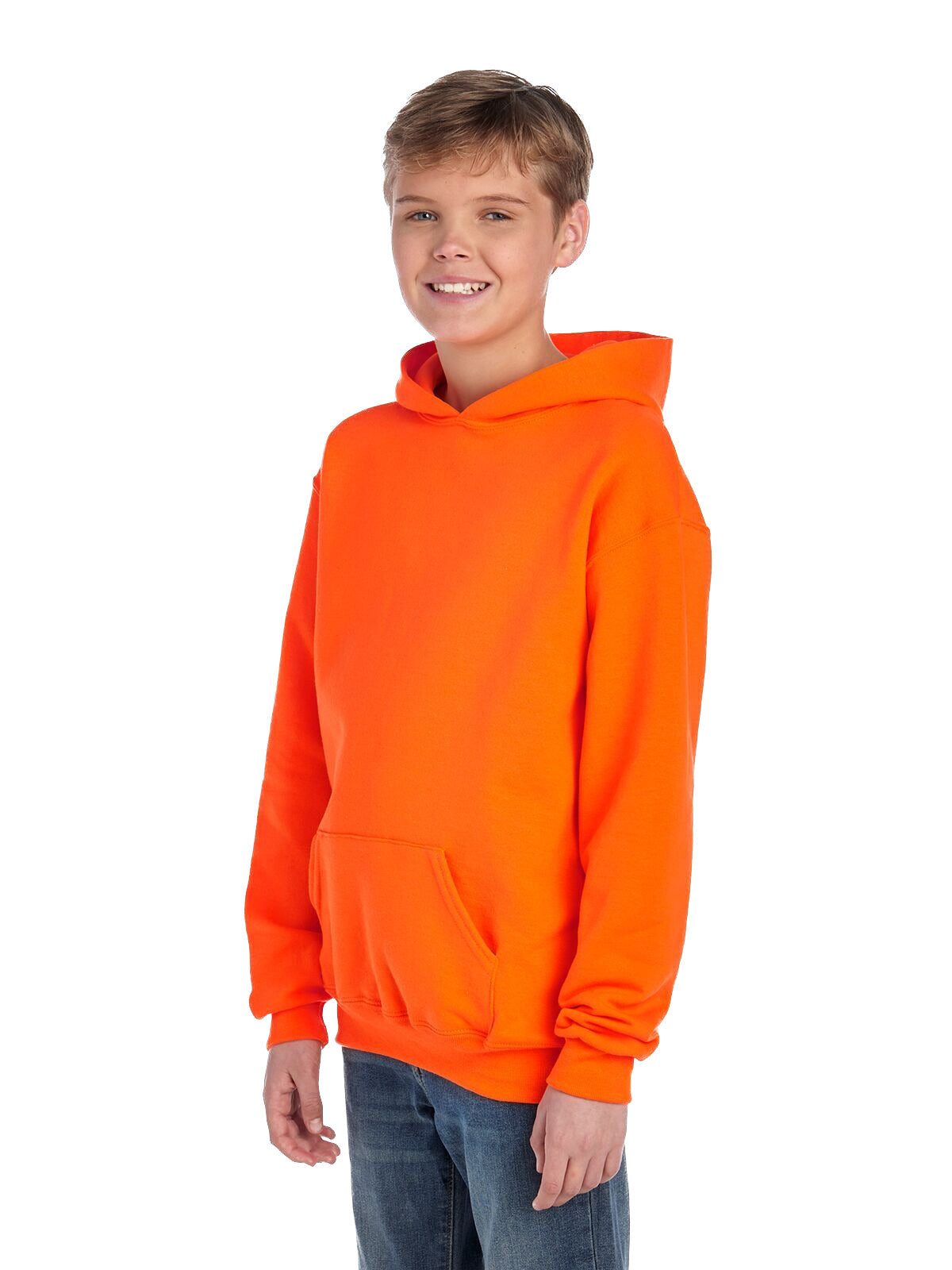 Youth NuBlend�� Fleece Pullover Hoodie - High Viz Safety Orange