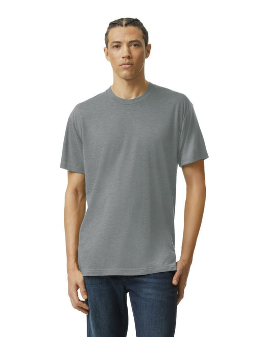 Unisex Triblend Short-Sleeve Track T-Shirt - Athletic Gray