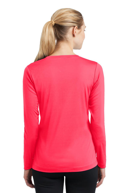 Women's Long Sleeve PosiCharge Competitor V-Neck Tee - Hot Coral