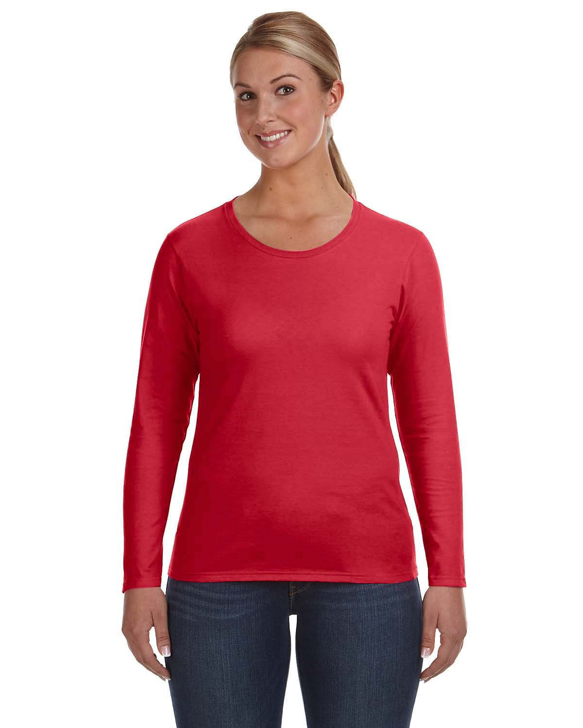 Women's Lightweight Long-Sleeve T-Shirt - Red