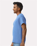 Gildan 2000 Carolina Blue — on model side