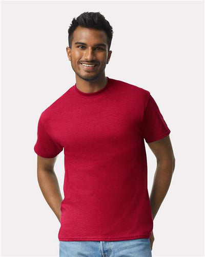 Gildan 2000 Cherry Red — on model front