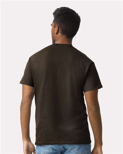 Gildan 2000 Dark Chocolate — on model back