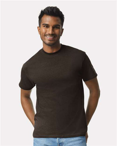 Gildan 2000 Dark Chocolate — on model front