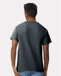 Gildan 2000 Dark Heather — on model back