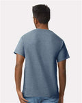 Gildan 2000 Heather Indigo — on model back
