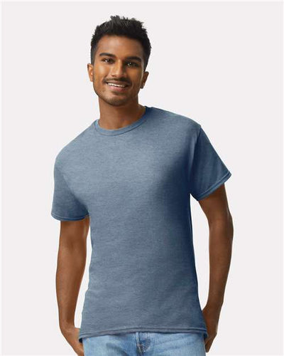 Gildan 2000 Heather Indigo — on model front