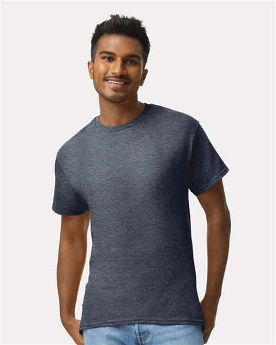 Gildan 2000 Heather Navy — on model front