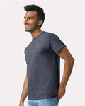Gildan 2000 Heather Navy — on model side