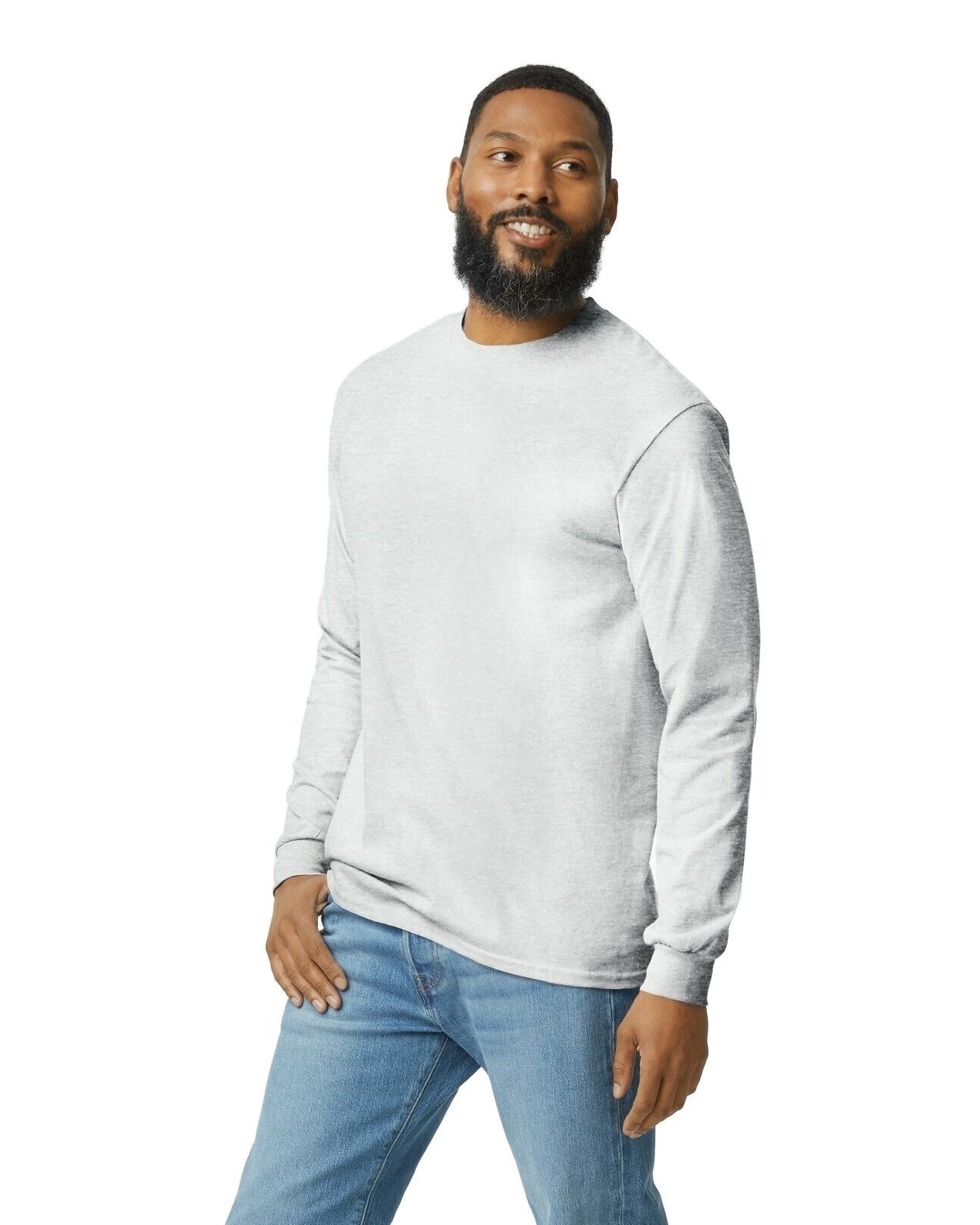 Unisex Heavy Cotton™ Long-Sleeve T-Shirt - Ash