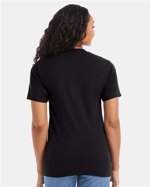 Hanes 5180 Black — on model back