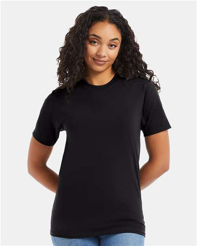 Hanes 5180 Black — on model front