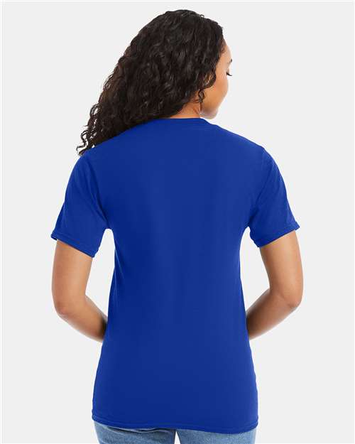 Hanes 5180 Deep Royal — on model back