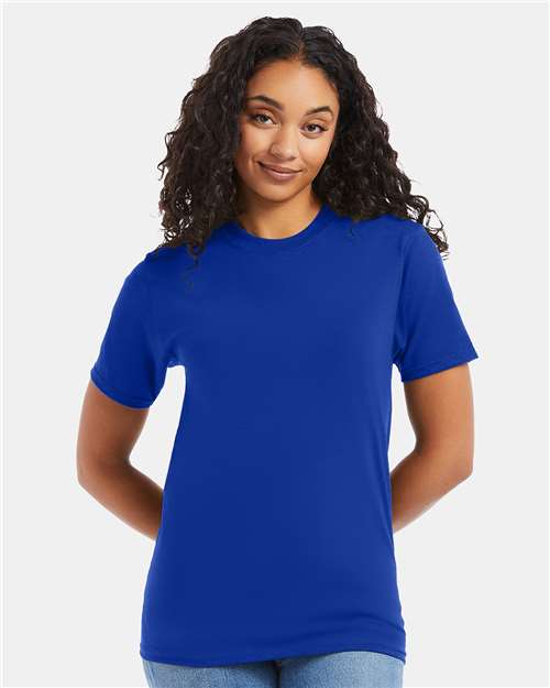 Hanes 5180 Deep Royal — on model front