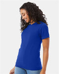 Hanes 5180 Deep Royal — on model side