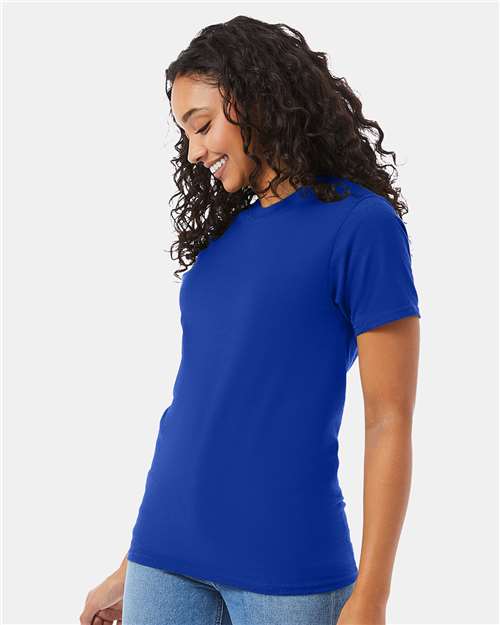 Hanes 5180 Deep Royal — on model side