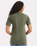 Hanes 5180 Fatigue Green — on model back