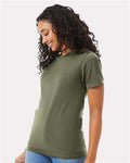 Hanes 5180 Fatigue Green — on model side
