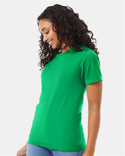 Hanes 5180 Kelly Green — on model side