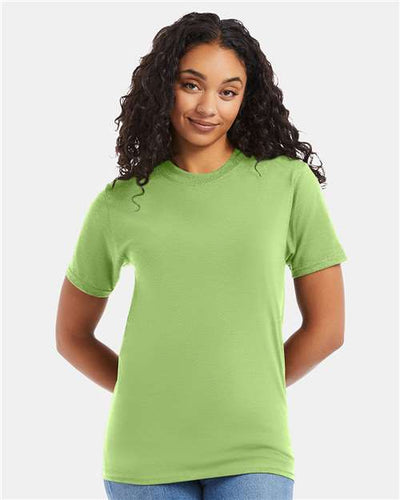 Hanes 5180 Lime — on model front