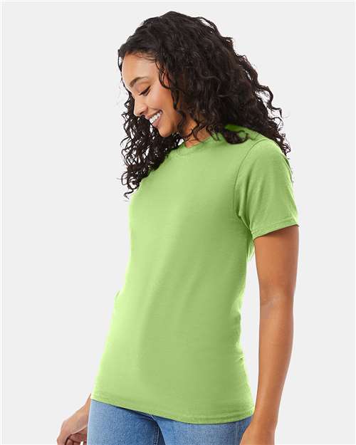 Hanes 5180 Lime — on model side