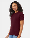 Hanes 5180 Maroon — on model side