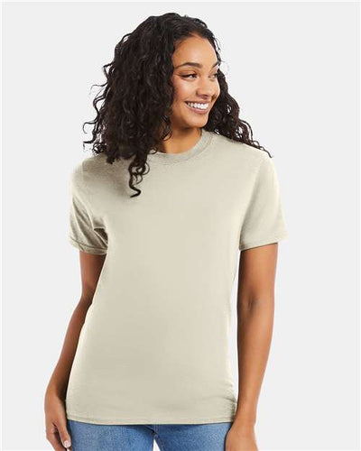 Hanes 5180 Natural — on model front