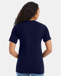 Hanes 5180 Navy — on model back