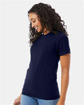 Hanes 5180 Navy — on model side