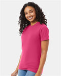 Hanes 5180 Wow Pink — on model side