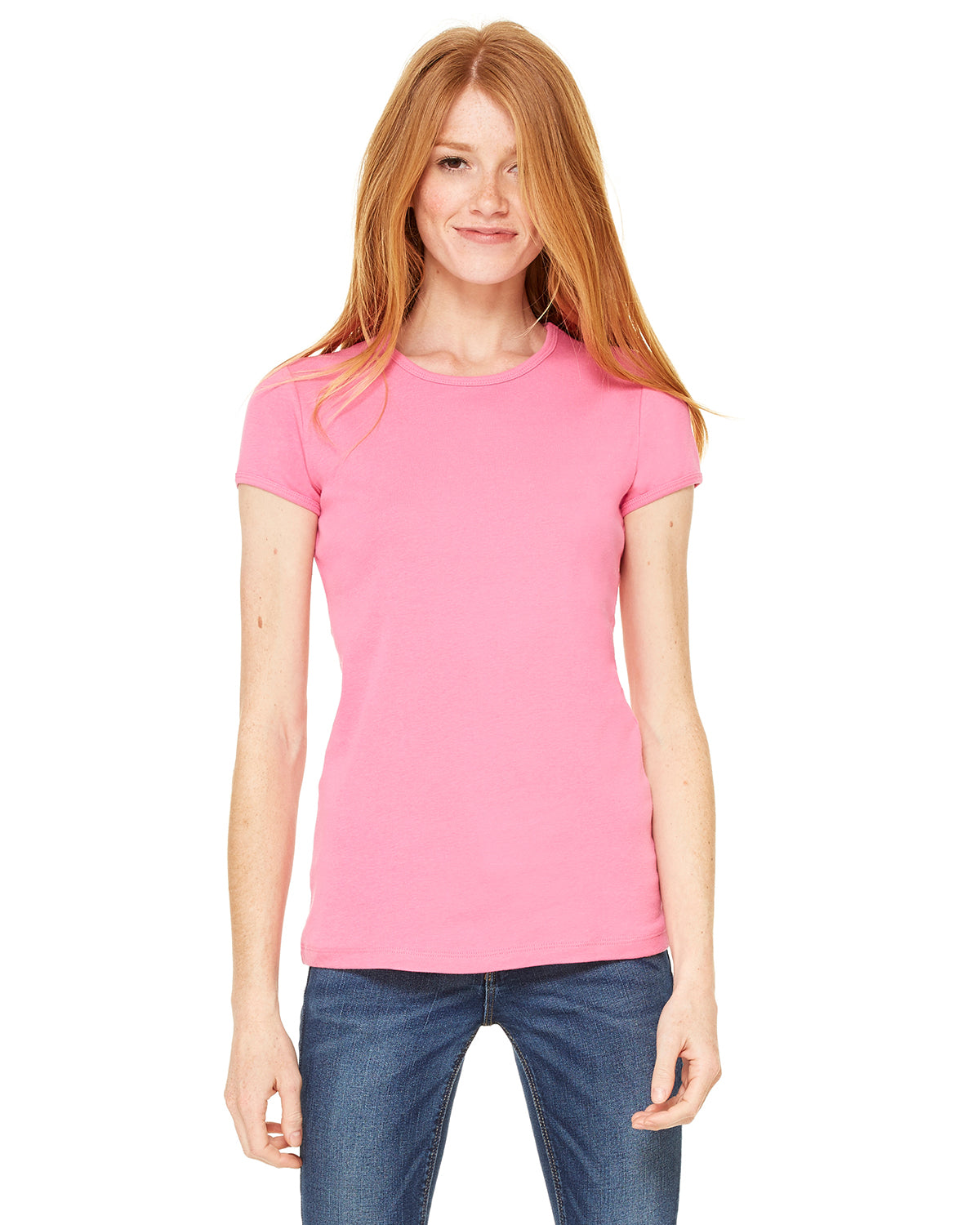 Women's Baby Rib Short-Sleeve T-Shirt - Pink
